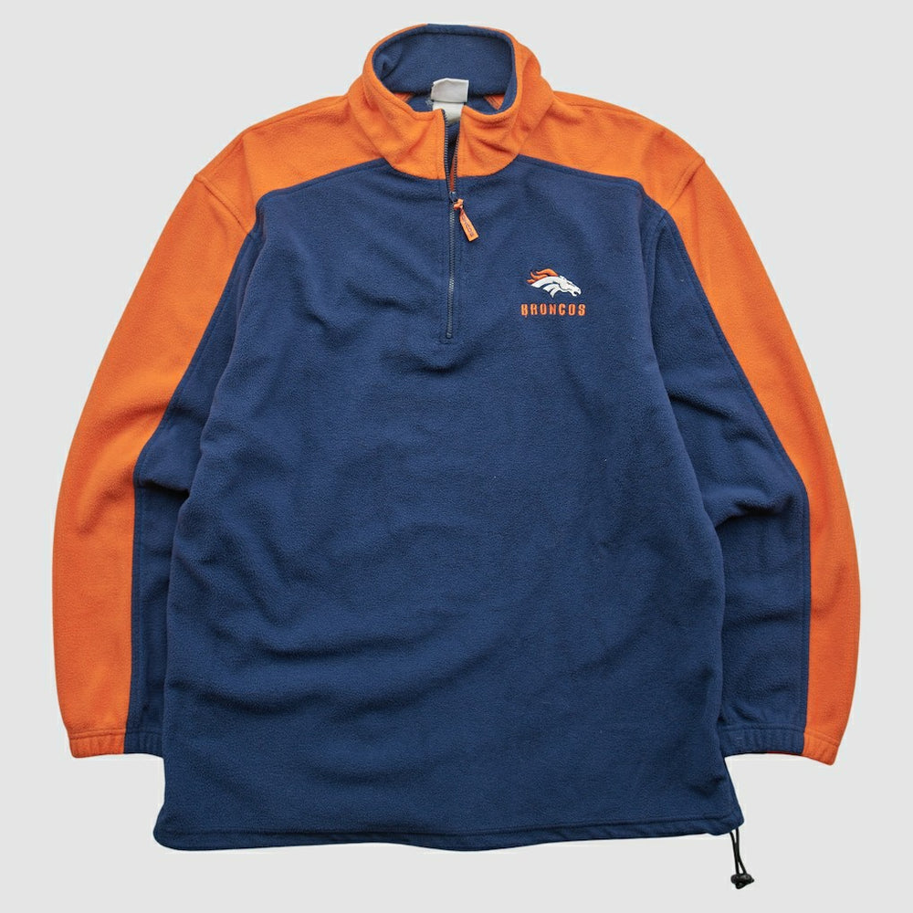 Denver Broncos NFL 2000s 1/4 Zip Sweatshirt - Navy Vintage outlet