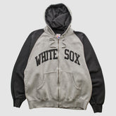 Chicago White Sox Majestic 2000s Hooded Full Zip Sweatshirt - Heather Gray Vintage