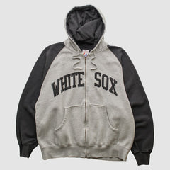 Chicago White Sox Majestic 2000s Hooded Full Zip Sweatshirt - Heather Gray Vintage