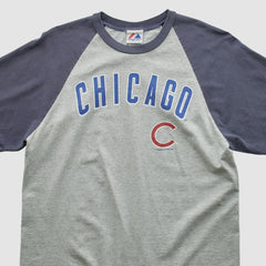 Chicago Cubs Majestic 2000s T-shirt - Heather Gray Vintage
