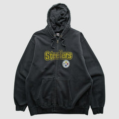 Pittsburgh Steelers NFL 2010s Hooded Full Zip Sweatshirt - Black Vintage online
