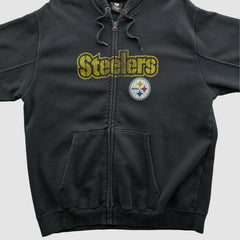 Pittsburgh Steelers NFL 2010s Hooded Full Zip Sweatshirt - Black Vintage online