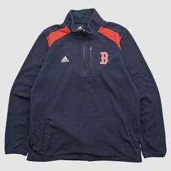 Boston Red Sox Adidas 2010s 1/4 Zip Sweatshirt - Navy Vintage