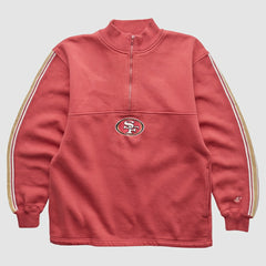 San Francisco 49ers NFL 2000s 1/4 Zip Sweatshirt - Red Vintage on sale
