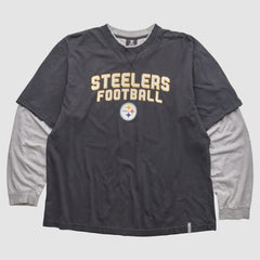 Pittsburgh Steelers Reebok 2010s Long Sleeve T-shirt - Black Vintage on sale