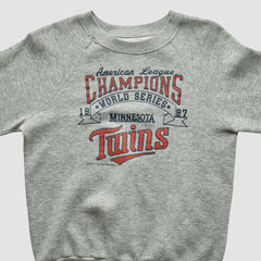 Minnesota Twins 1987 Pullover Sweatshirt - Heather Gray Vintage