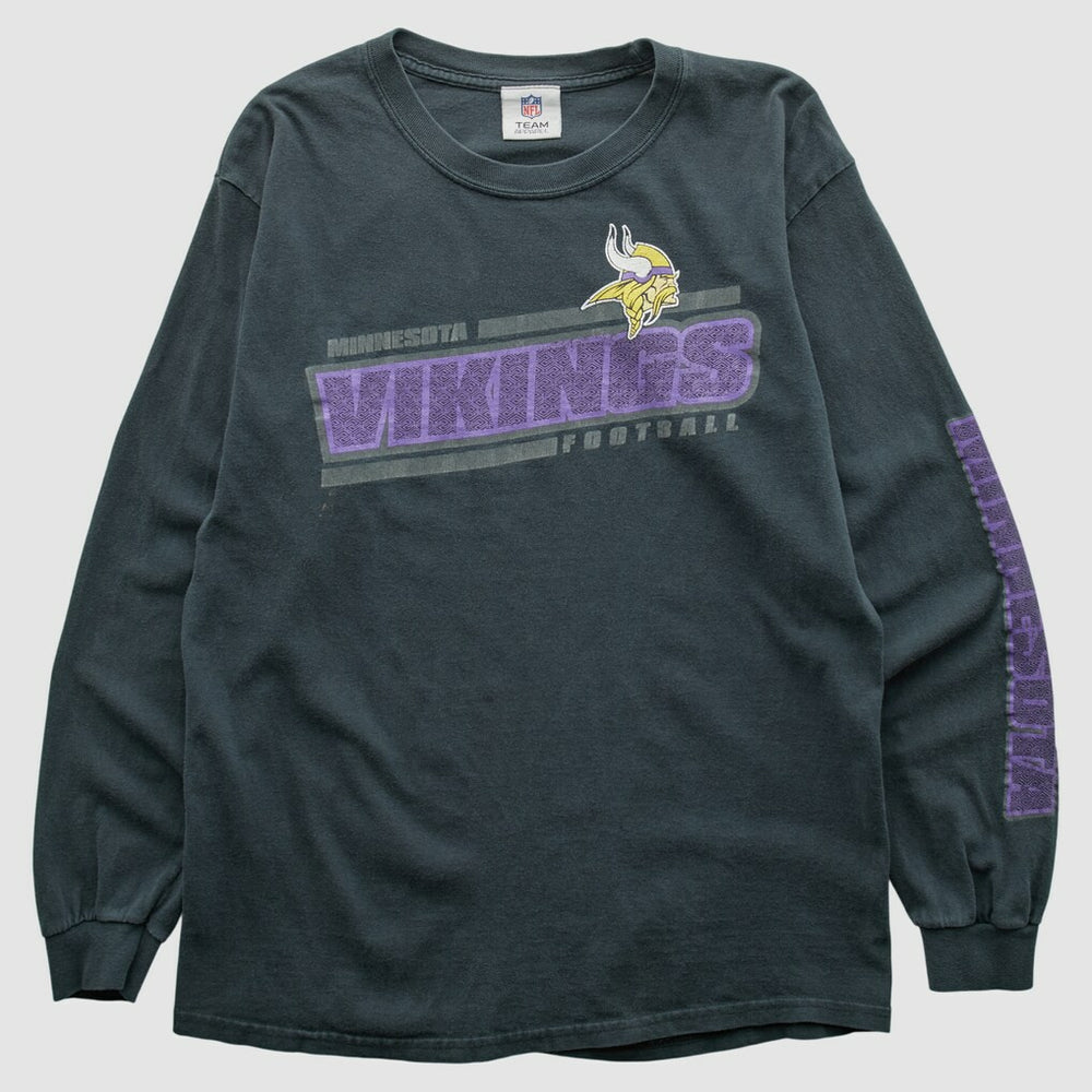 Minnesota Vikings NFL 2010s Long Sleeve T-shirt - Charcoal Vintage cheap