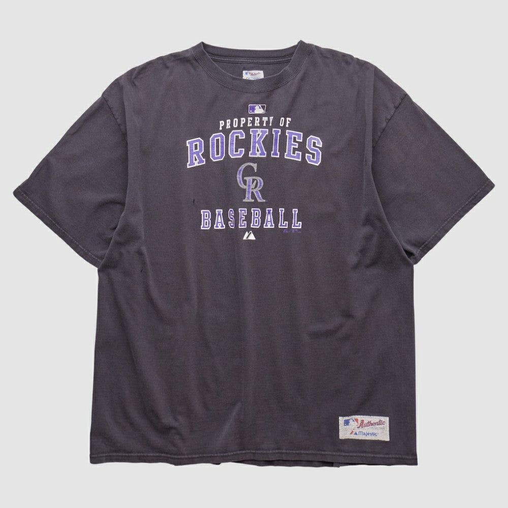 Colorado Rockies Majestic 2000s T-shirt - Charcoal