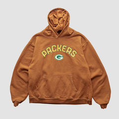 Green Bay Packers Reebok 2000s Hooded Pullover Sweatshirt - Brown Vintage on sale