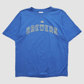 Milwaukee Brewers Majestic 2000s T-shirt - Blue Vintage
