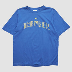 Milwaukee Brewers Majestic 2000s T-shirt - Blue Vintage