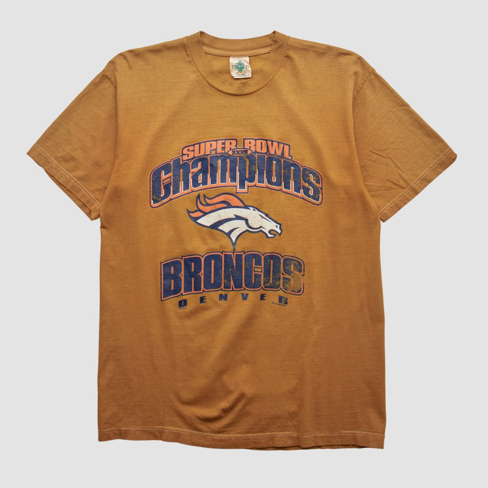 Denver Broncos Tour Champ 90s T-shirt - Tan Vintage cheap