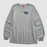 New England Patriots NFL 2000s Long Sleeve T-shirt - Heather Gray Vintage cheap