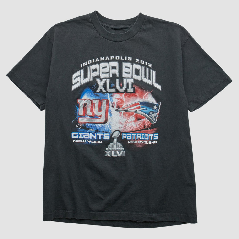 Superbowl XLVI 2012 T-shirt - Black Vintage for sale