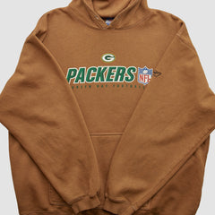 Green Bay Packers NFL 2000s Hooded Pullover Sweatshirt - Brown Vintage sale