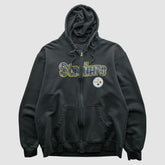 Pittsburgh Steelers Reebok 2000s Hooded Full Zip Sweatshirt - Charcoal Vintage cheap