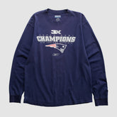 New England Patriots Reebok 2000s Long Sleeve T-shirt - Navy Vintage for sale