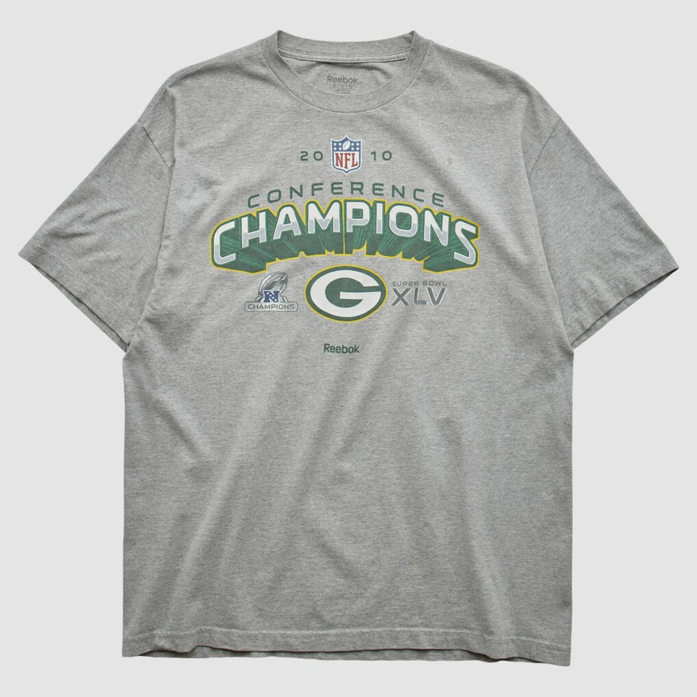 Green Bay Packers Reebok 2010 T-shirt - Heather Gray Vintage outlet
