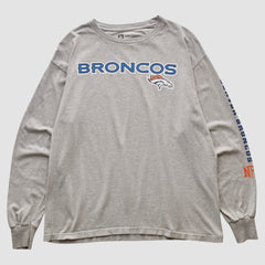 Denver Broncos NFL 2000s Long Sleeve T-shirt - Heather Gray Vintage online