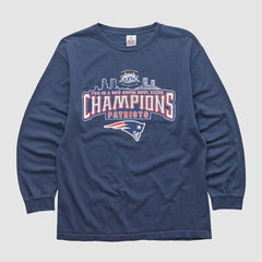 New England Patriots Alstyle 2005 Long Sleeve T-shirt - Navy Vintage on sale