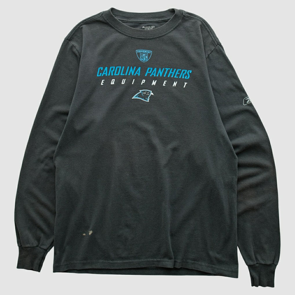 Carolina Panthers Reebok 2000s Long Sleeve T-shirt - Black Vintage for sale