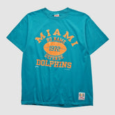 Miami Dolphins Nutmeg Mills 1994 T-shirt - Teal Vintage sale