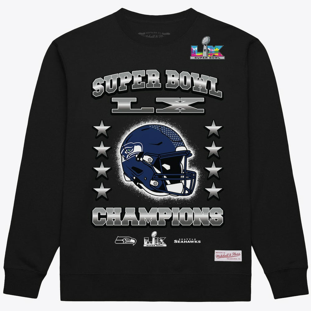 Seattle Seahawks Super Bowl LX Champions Helmet Sweatshirt - Black outlet