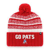 New England Patriots '47 Local Cuffed Knit Hat with Pom - Red discount