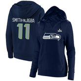 Jaxon Smith-Njigba Seattle Seahawks Women's Super Bowl LX Champions Plus Size Name & Number Fleece Hoodie - College Navy cheap