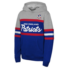 New England Patriots Throwback Head Coach Pullover Hoodie - Royal outlet