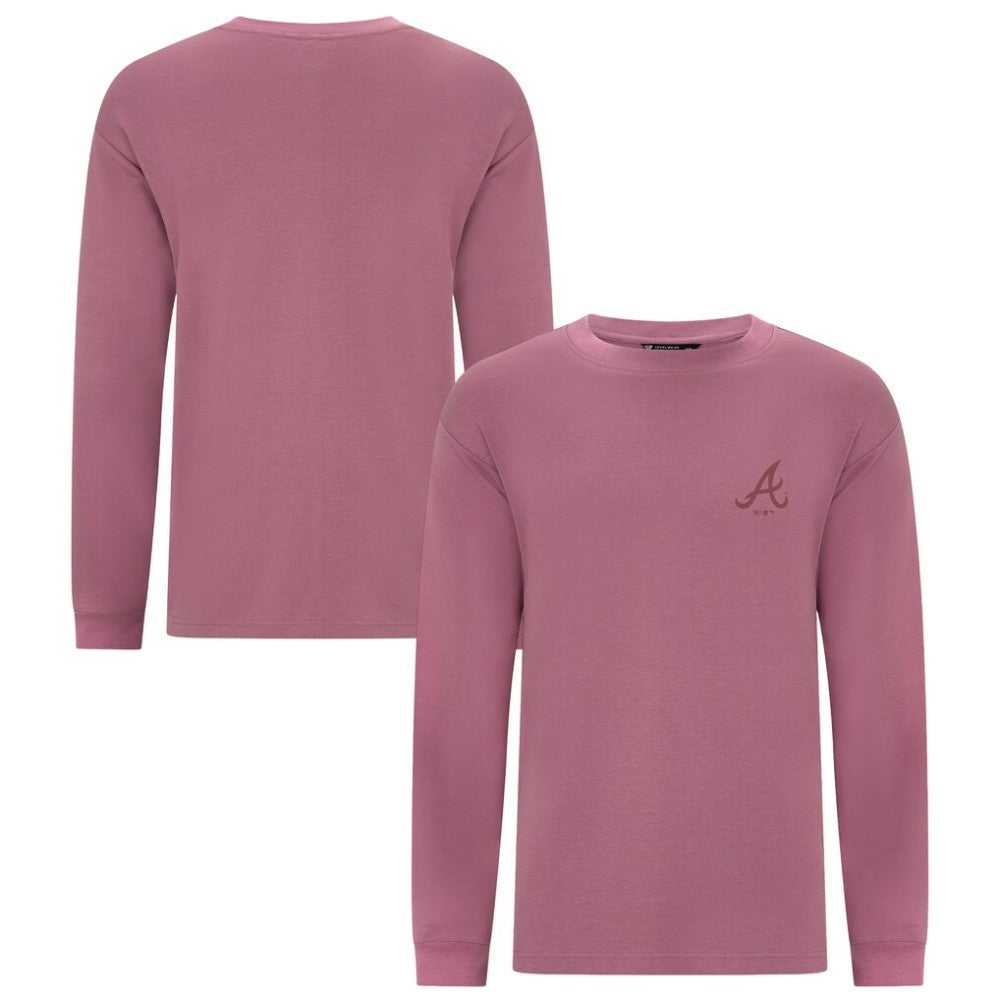 Atlanta Braves Levelwear Bridal Rose Luxe Signature Long Sleeve T-Shirt - Pink