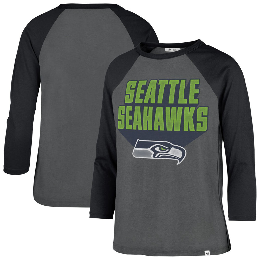 Seattle Seahawks '47 Women's Jetset Ava Raglan Long Sleeve T-Shirt - Charcoal outlet
