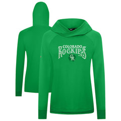 Colorado Rockies Levelwear Women's St. Patrick's Day Slender Raglan Hoodie - Green