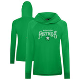 Houston Astros Levelwear Women's St. Patrick's Day Slender Raglan Hoodie - Green