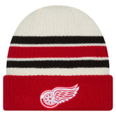 Detroit Red Wings New Era Vintage Cuffed Knit Hat Cream/Red