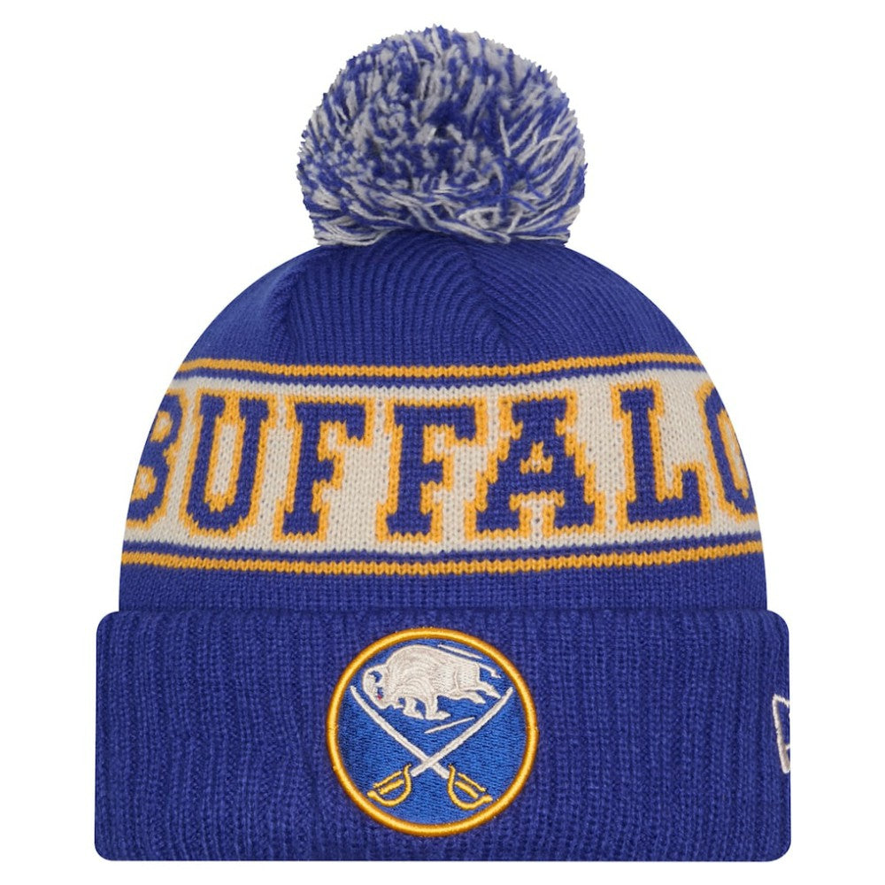 Buffalo Sabres New Era Retro Cuffed Knit Hat with Pom Royal