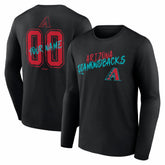 Arizona Diamondbacks Hustle Personalized Name & Number Long Sleeve T-Shirt - Black