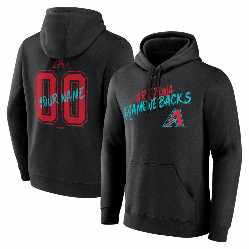 Arizona Diamondbacks Hustle Personalized Name & Number Hoodie - Black