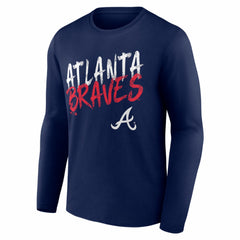 Atlanta Braves Hustle Personalized Name & Number Long Sleeve T-Shirt - Navy