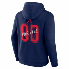 Atlanta Braves Hustle Personalized Name & Number Hoodie - Navy