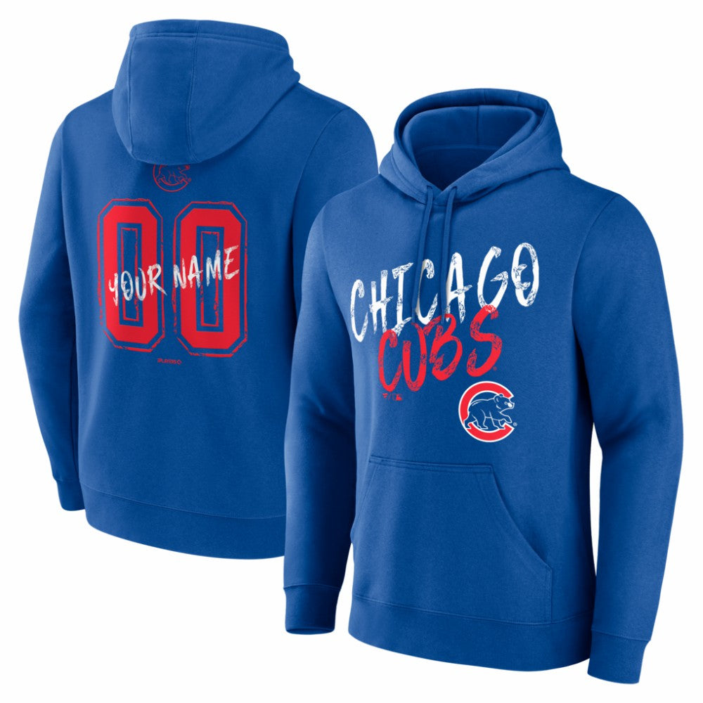 Chicago Cubs Hustle Personalized Name & Number Hoodie - Royal