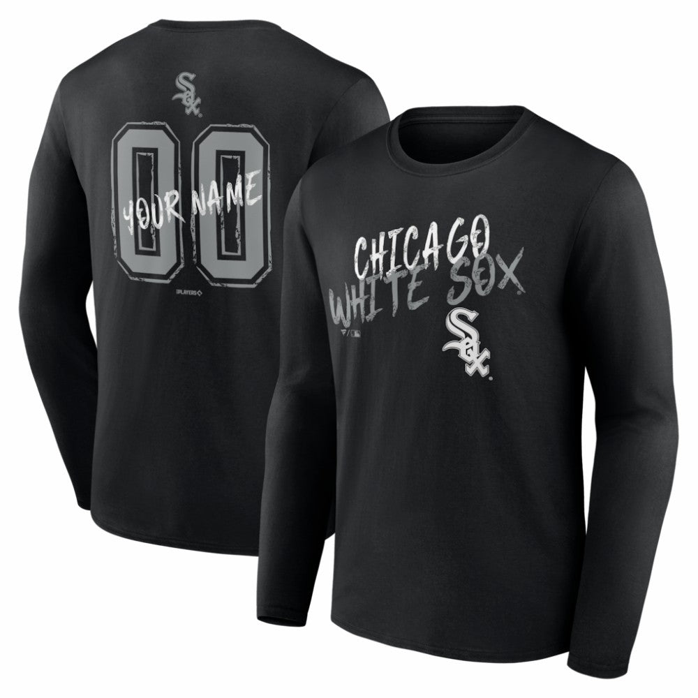 Chicago White Sox Hustle Personalized Name & Number Long Sleeve T-Shirt - Black