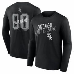 Chicago White Sox Hustle Personalized Name & Number Long Sleeve T-Shirt - Black