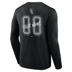 Chicago White Sox Hustle Personalized Name & Number Long Sleeve T-Shirt - Black