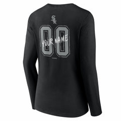 Chicago White Sox Women's Hustle Personalized Name & Number Long Sleeve V-Neck T-Shirt - Black