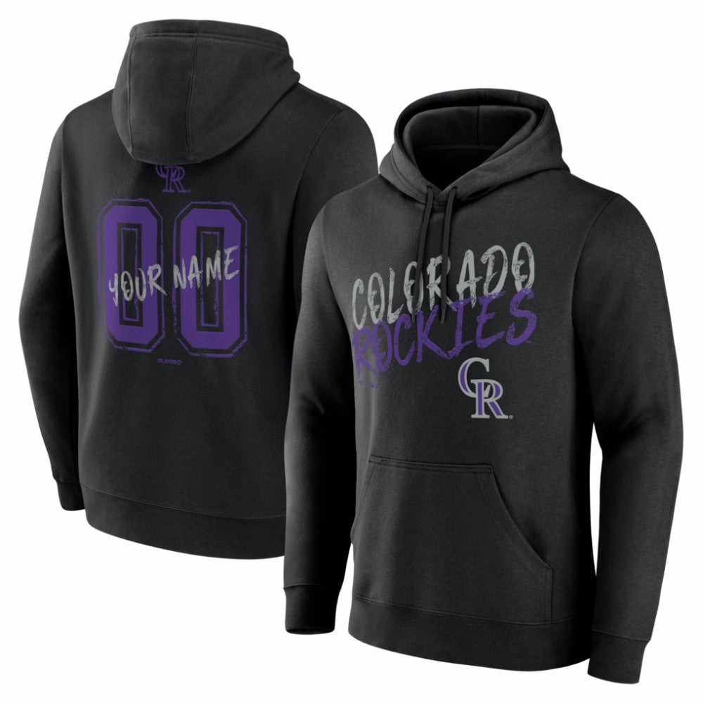 Colorado Rockies Hustle Personalized Name & Number Hoodie - Black
