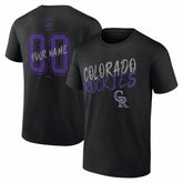 Colorado Rockies Hustle Personalized Name & Number T-Shirt - Black
