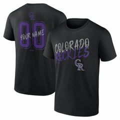 Colorado Rockies Hustle Personalized Name & Number T-Shirt - Black