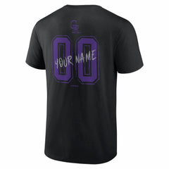 Colorado Rockies Hustle Personalized Name & Number T-Shirt - Black