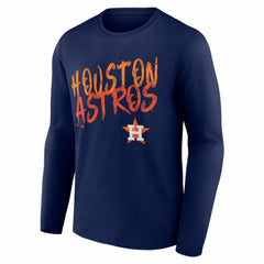Houston Astros Hustle Personalized Name & Number Long Sleeve T-Shirt - Navy